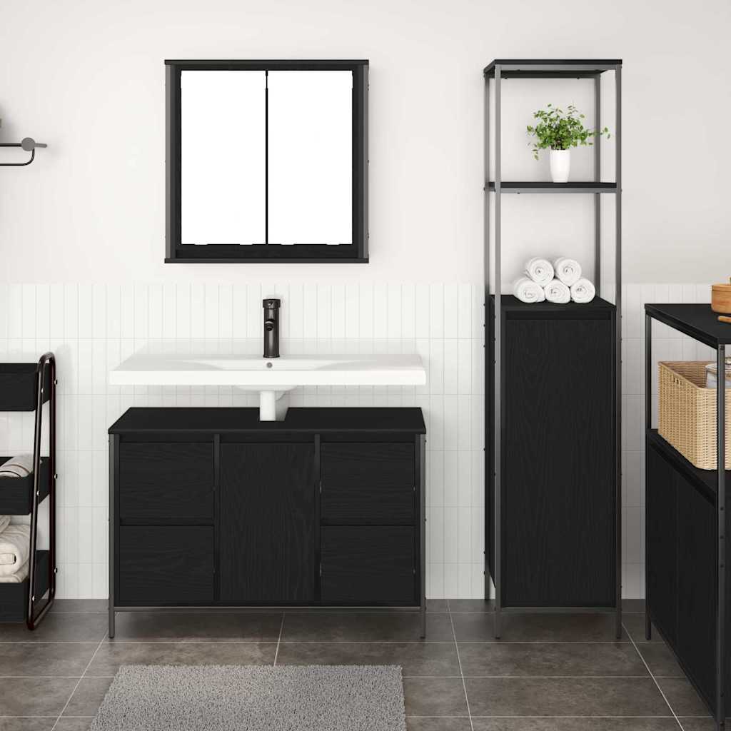 vidaXL Ensemble de mobilier de salle de bain 2 pcs Chêne noir