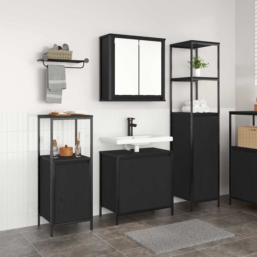 vidaXL Ensemble de mobilier de salle de bain 3 pcs Chêne noir
