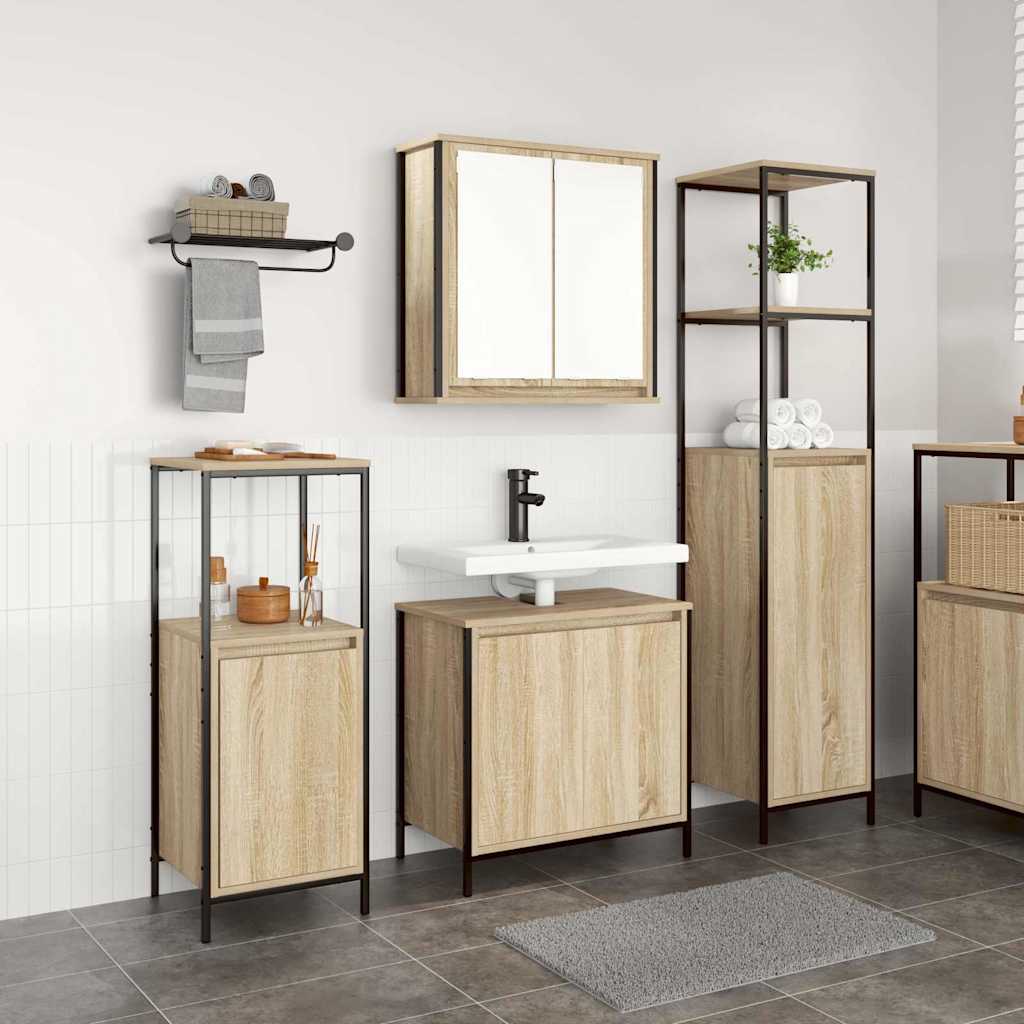 vidaXL Ensemble de mobilier de salle de bain 3 pcs Bois d'ingénierie