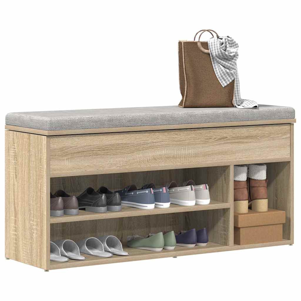 Schoenenbank 102X30,5X45 Cm Bewerkt Hout Kleurig Sonoma Eiken
