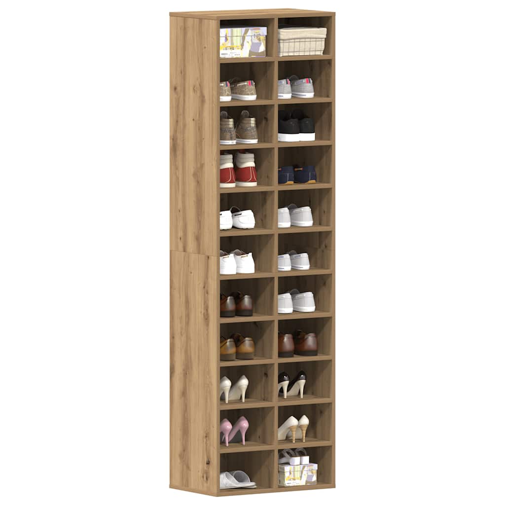 Schoenenkast 54X34X183 Cm Spaanplaat Ambachtelijk Eikenkleurig Artisian Oak