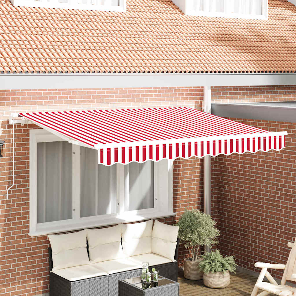 Vervangingsdoek Voor Zonnescherm Rood En Wit 280 X 195 Cm Geel/Oranje/Wit
