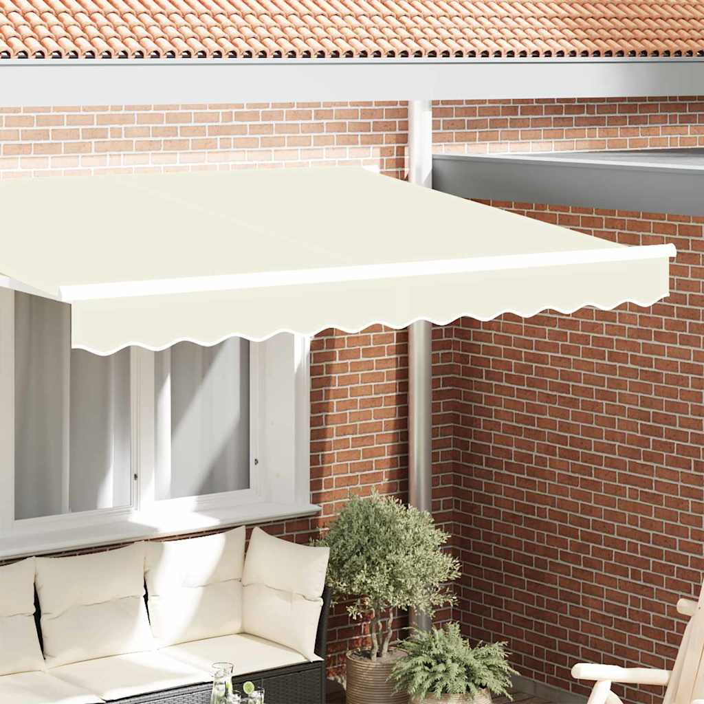 Vervangende Markies Volant Polyester Crème Streep