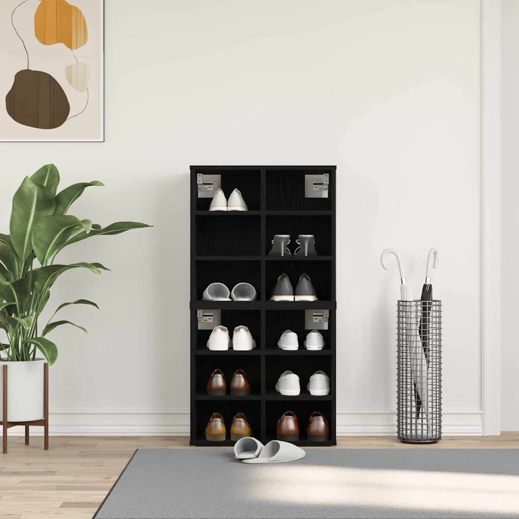 Schoenenkast 2 Pcs Bewerkt Hout