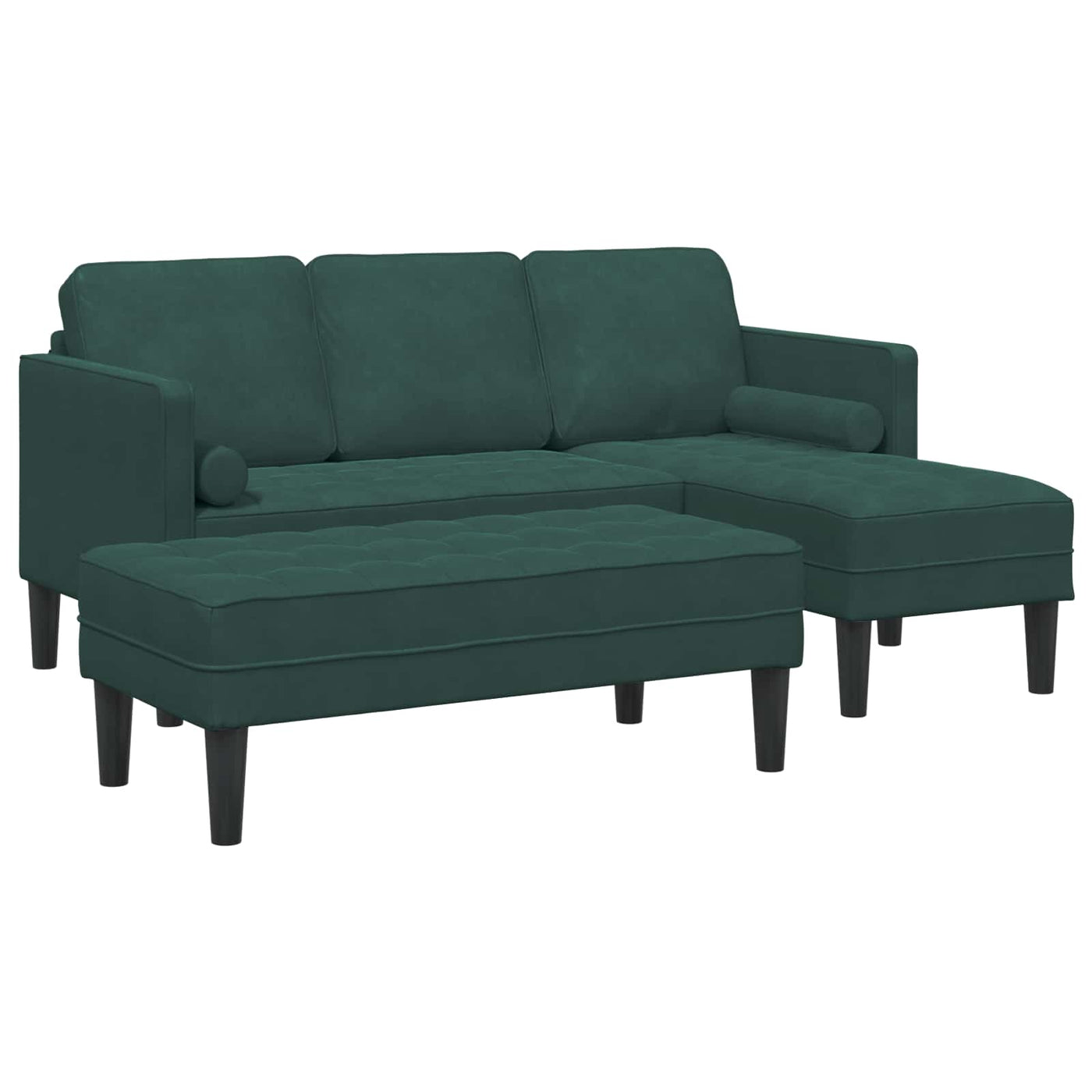 vidaXL Ensemble de Canapés avec coussin 2 pcs Vert foncé Polyester