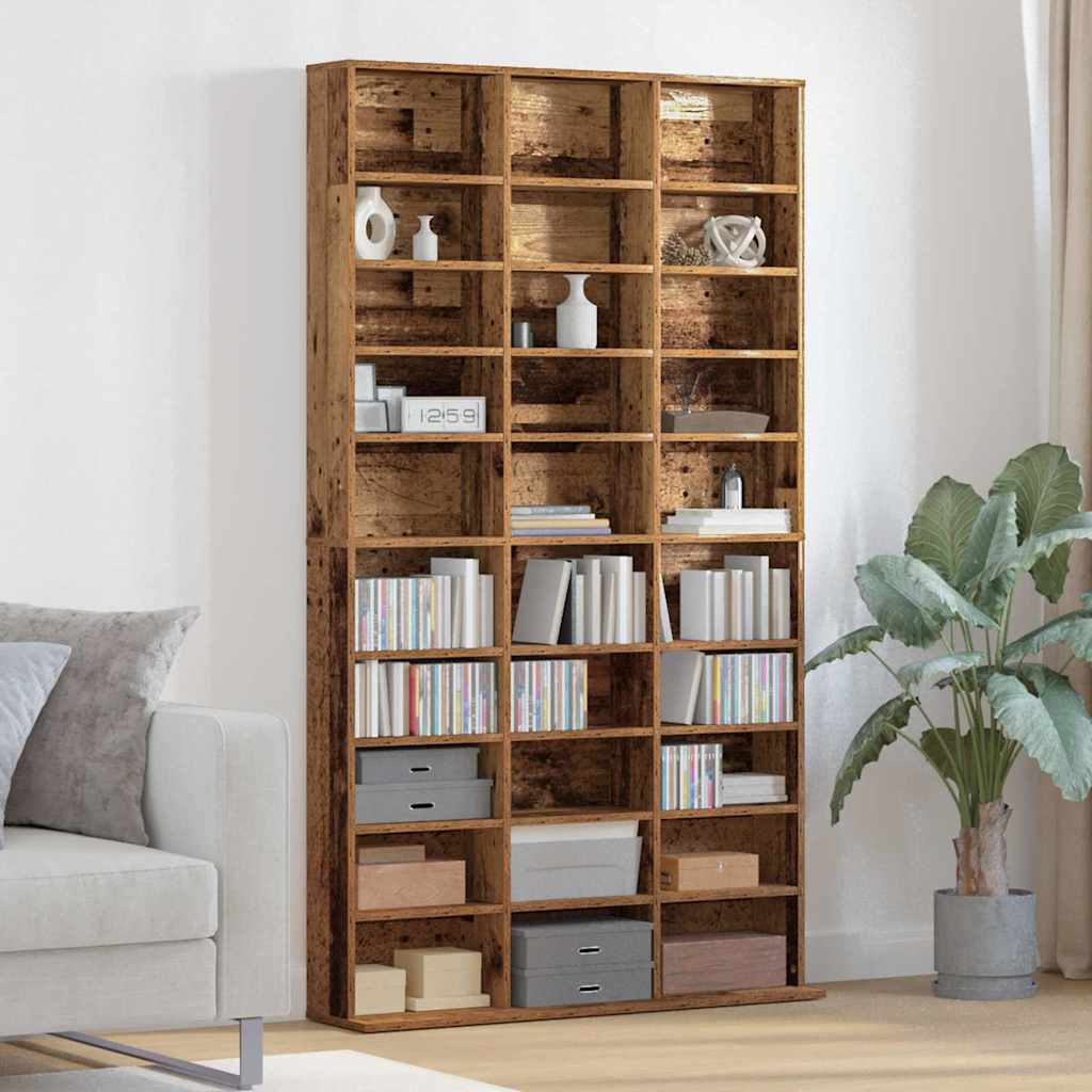 vidaXL Meuble CD Bois ancien 101 x 23 x 177,5 cm Bois d'ingénierie