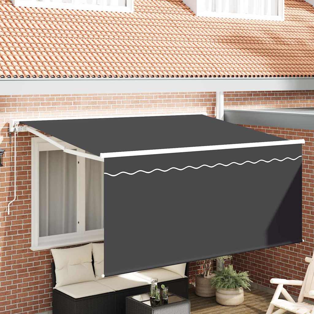 Inklapbare Luifel Antraciet 300 X 200 Cm Polyester En Aluminium Anthraciet (Anthraciet Frame)
