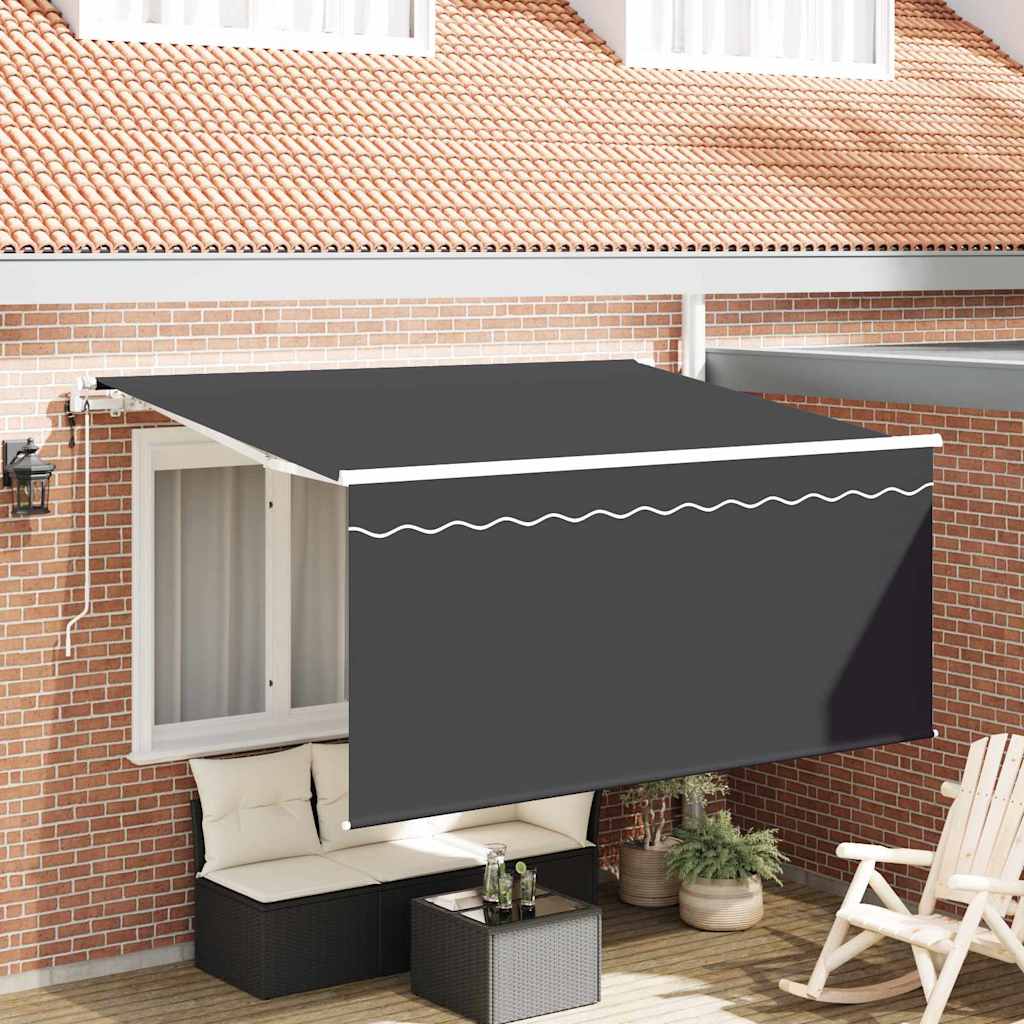 Inklapbare Luifel Antraciet 300 X 200 Cm Polyester En Aluminium Anthraciet (Anthraciet Frame)