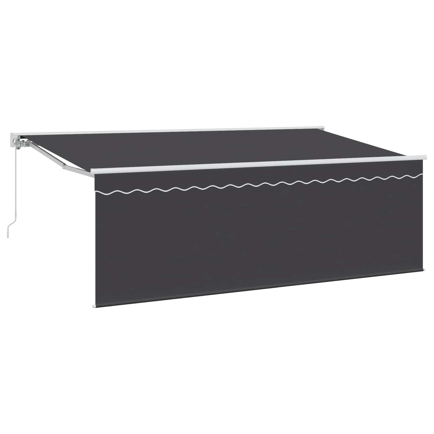 Inklapbare Luifel Antraciet 400 X 200 Cm Polyester En Aluminium Anthraciet (Anthraciet Frame)