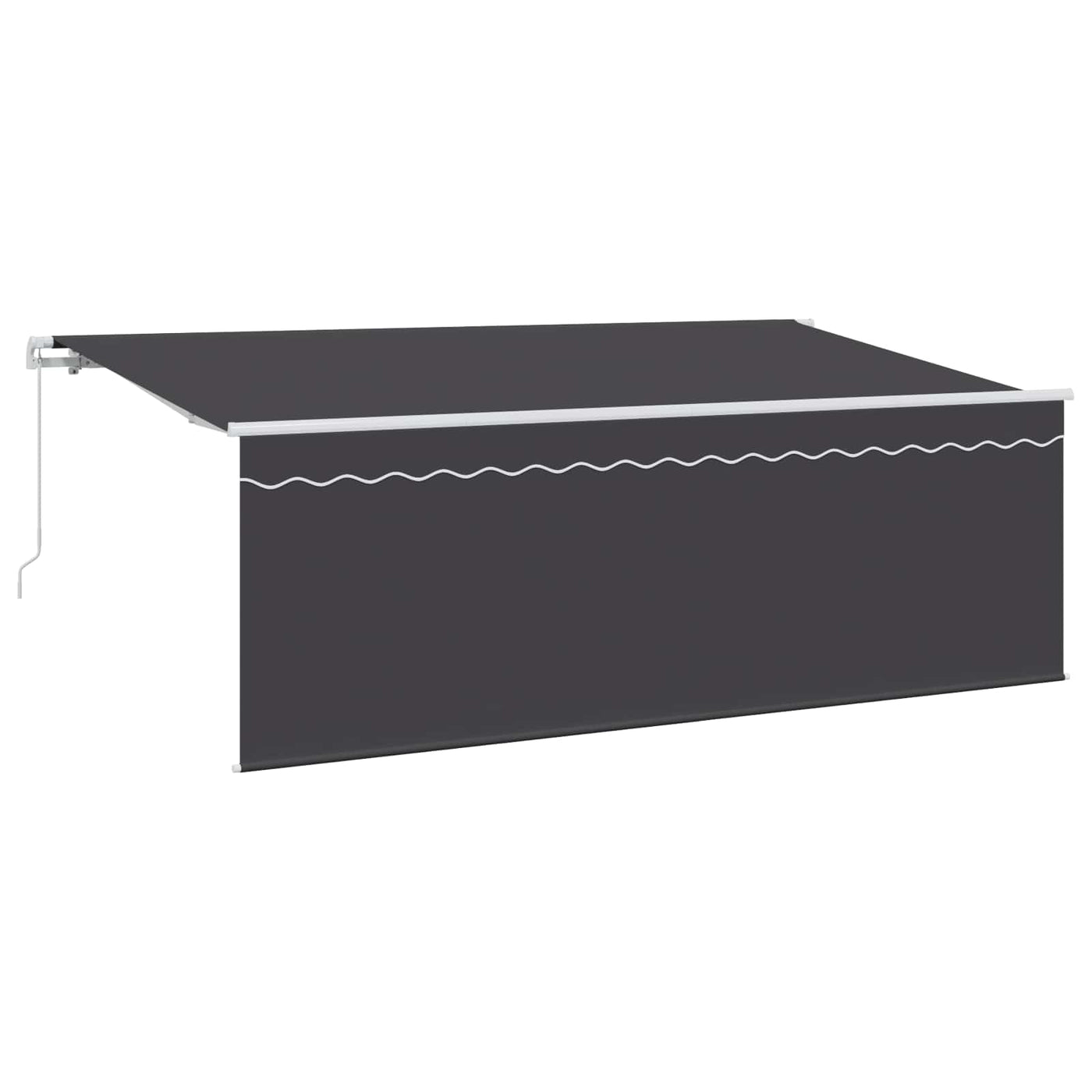 Inklapbare Luifel Antraciet 400 X 200 Cm Polyester En Aluminium Anthraciet (Anthraciet Frame)