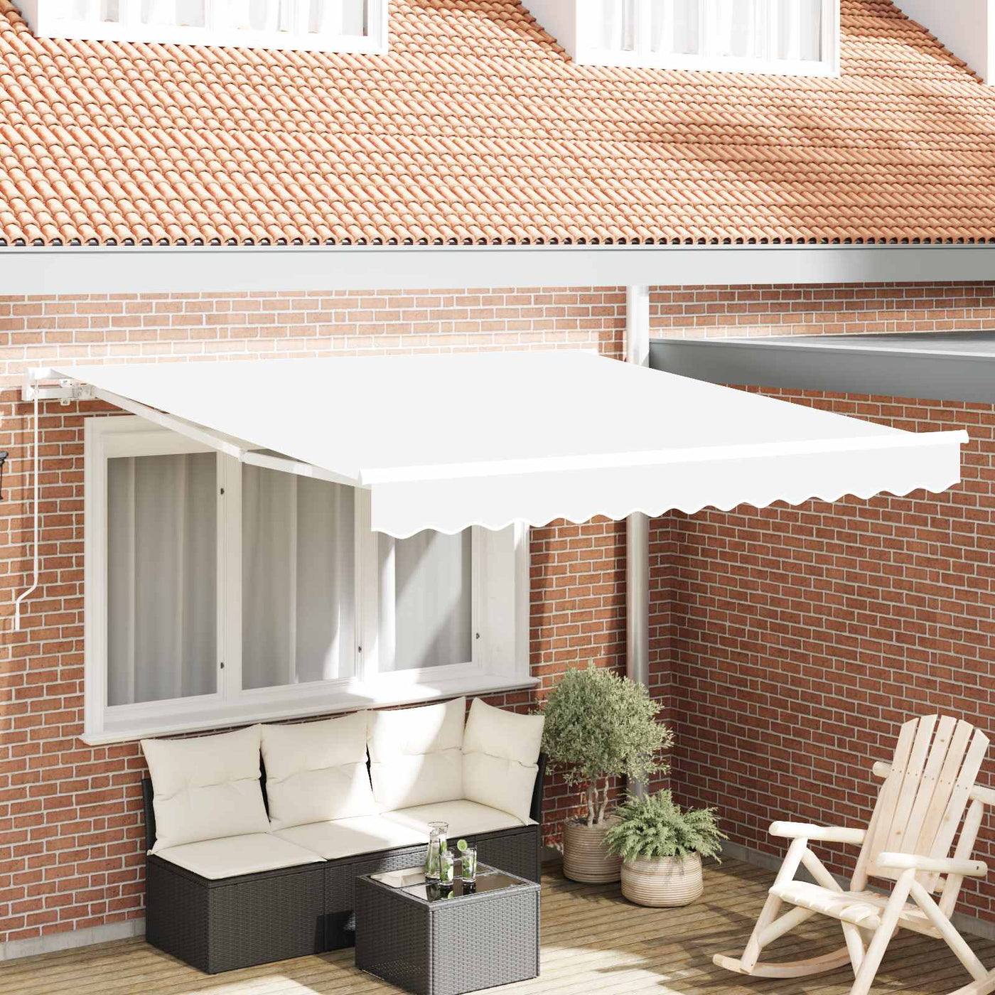 Uitschuifbare Luifel 300 X 250 X 165 Cm Wit