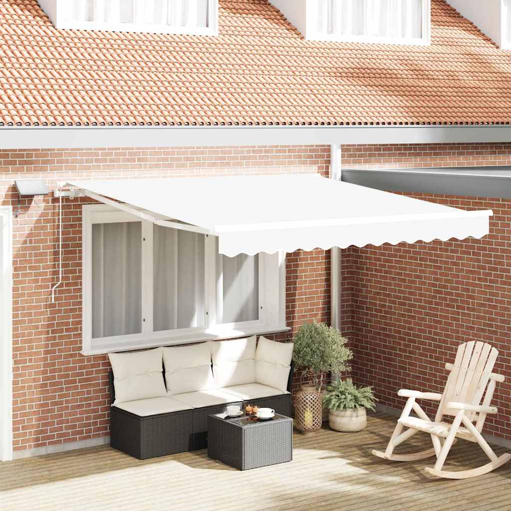 Uitschuifbare Luifel Stof En Aluminium Wit