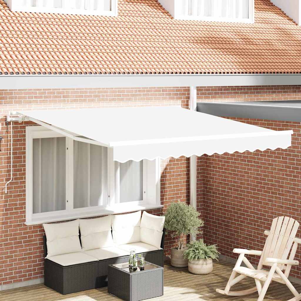 Uitschuifbare Luifel Stof En Aluminium Wit