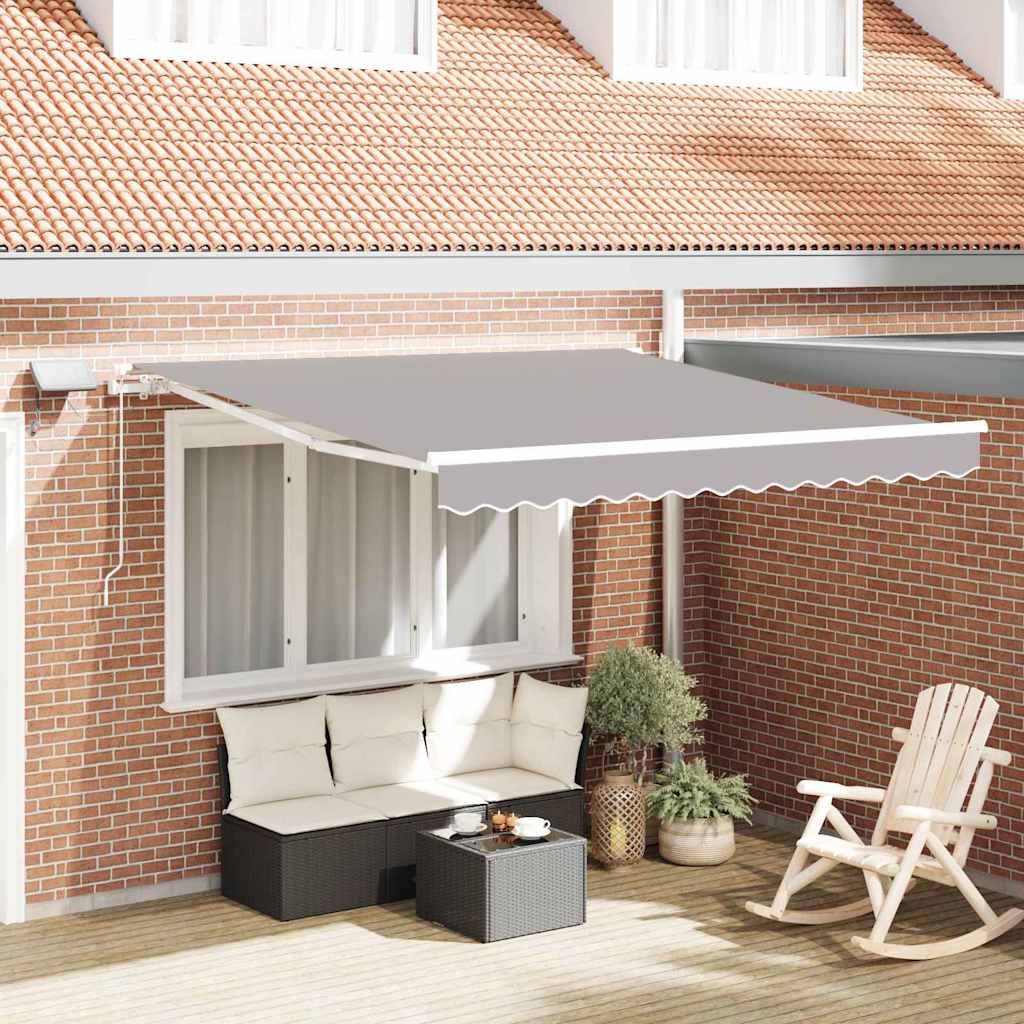 Uitschuifbare Luifel Stof En Aluminium Lichtgrijs