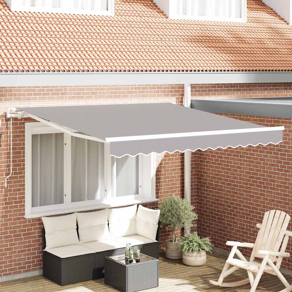 Uitschuifbare Luifel Stof En Aluminium Lichtgrijs