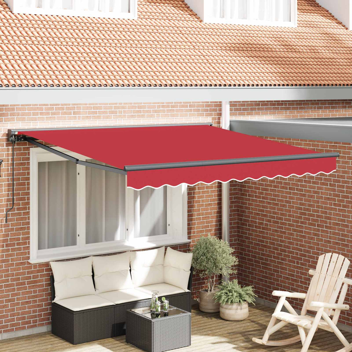 Zonnescherm Frame Rood 300 X 250 Cm Polyester Met Pu-Coating Rood (Anthraciet Frame)