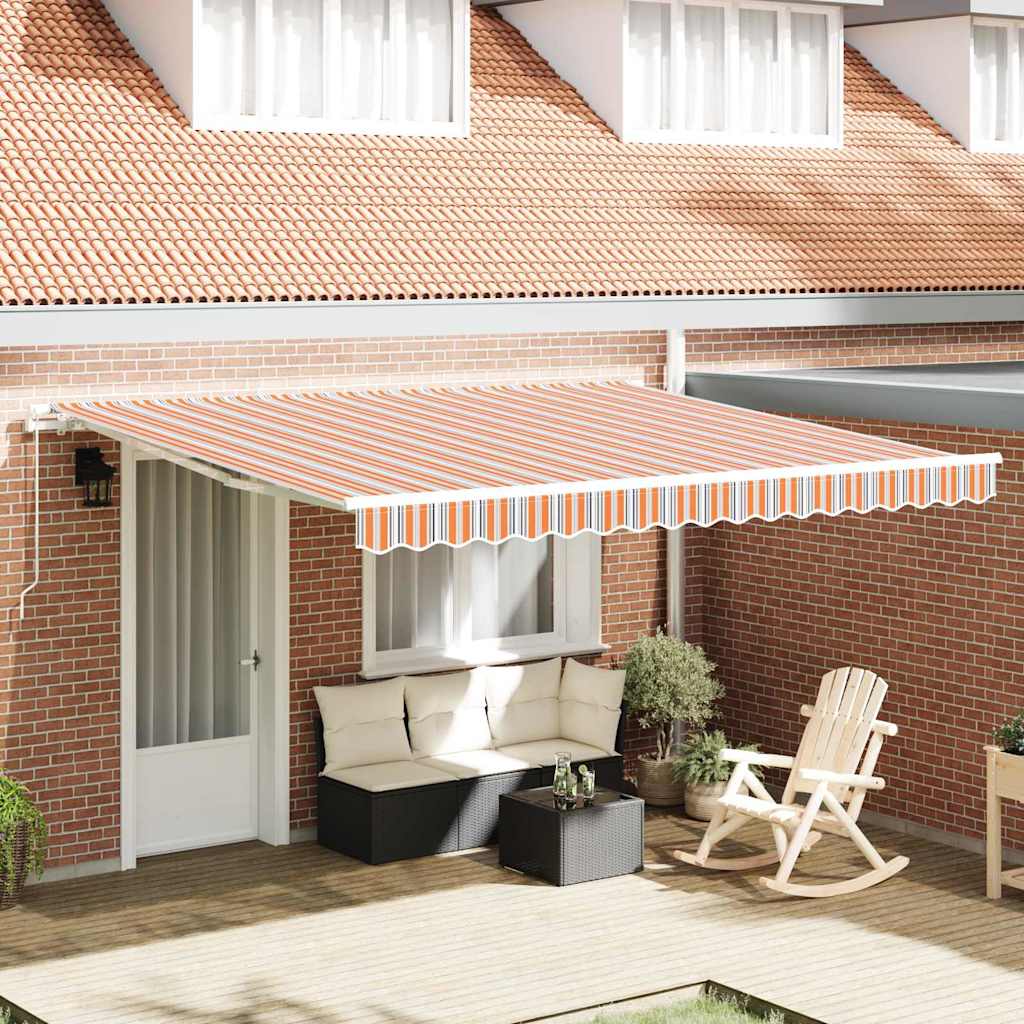 Uitschuifbare Luifel Meerkleurig Oranje/Grijs/Blauw/Wit