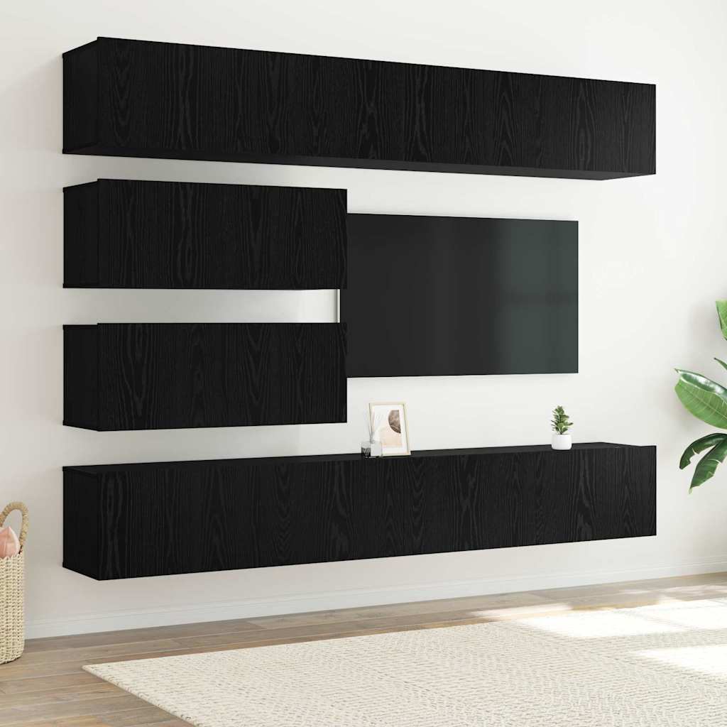 vidaXL Ensemble meuble TV 6 pcs Chêne noir Bois d'ingénierie
