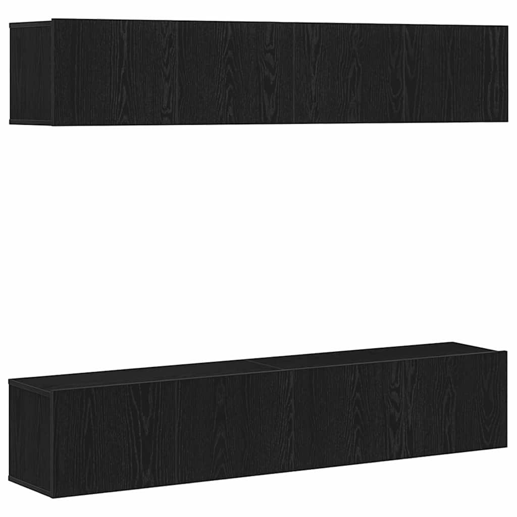 vidaXL Ensemble meuble TV 4 pcs Chêne noir 80 x 30 x 30 cm
