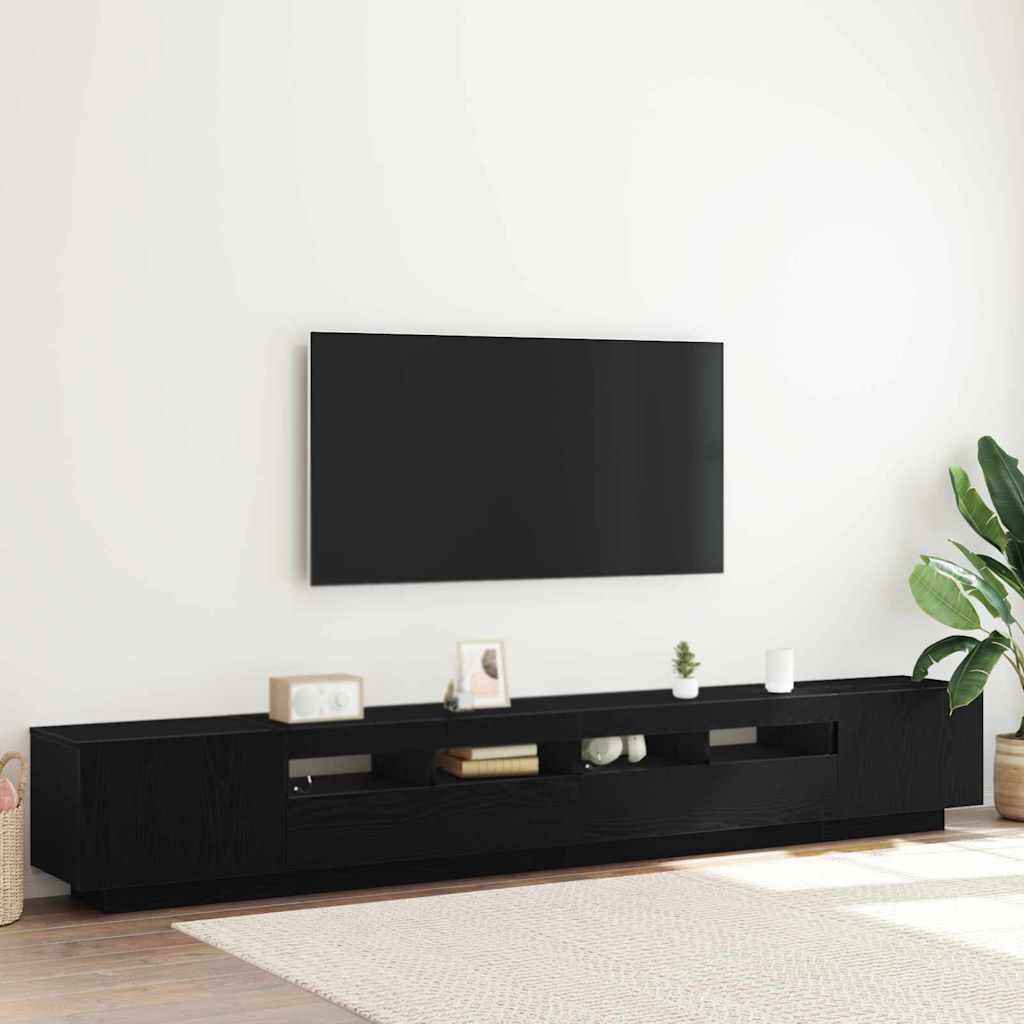 vidaXL Ensemble meuble TV Montage mural 3 pcs Noir 260 x 35 x 40 cm