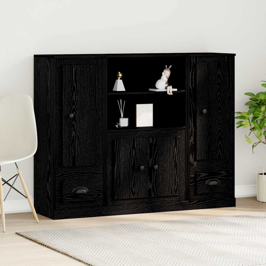 vidaXL Highboard Chêne noir 132 x 35,5 x 103,5 cm Bois d'ingénierie