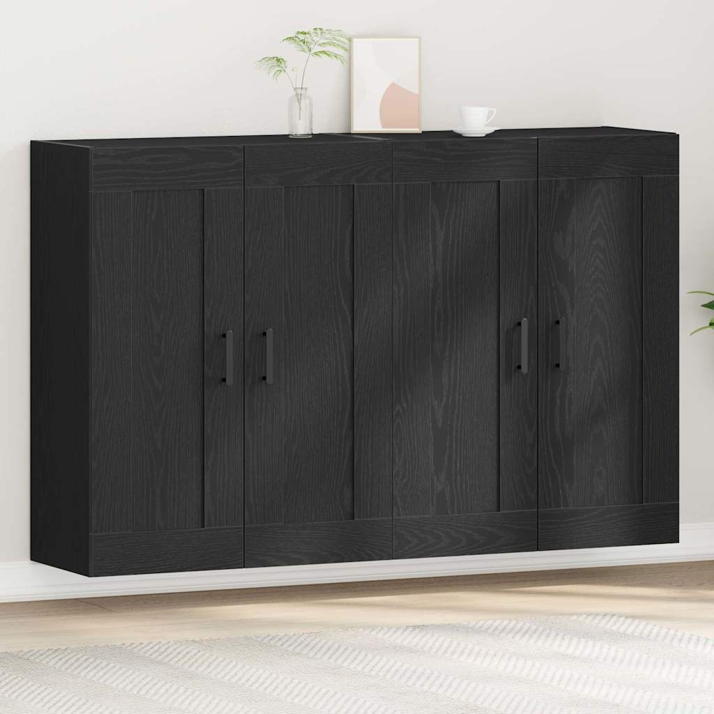 vidaXL Meuble mural Montage mural 2 pcs Chêne noir 69,5 x 34 x 90 cm