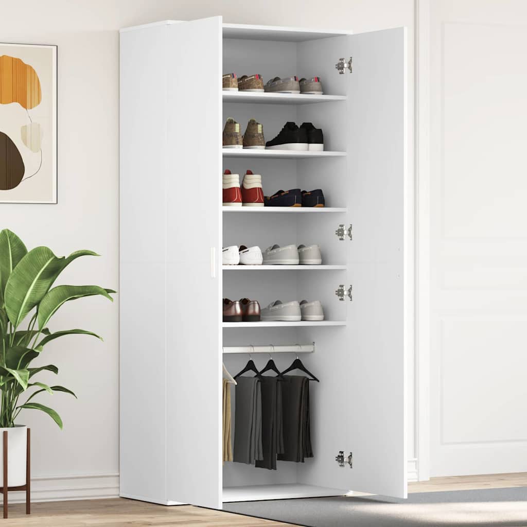 Schoenenkast Met Plank 80 X 39 X 178 Cm Bewerkt Hout