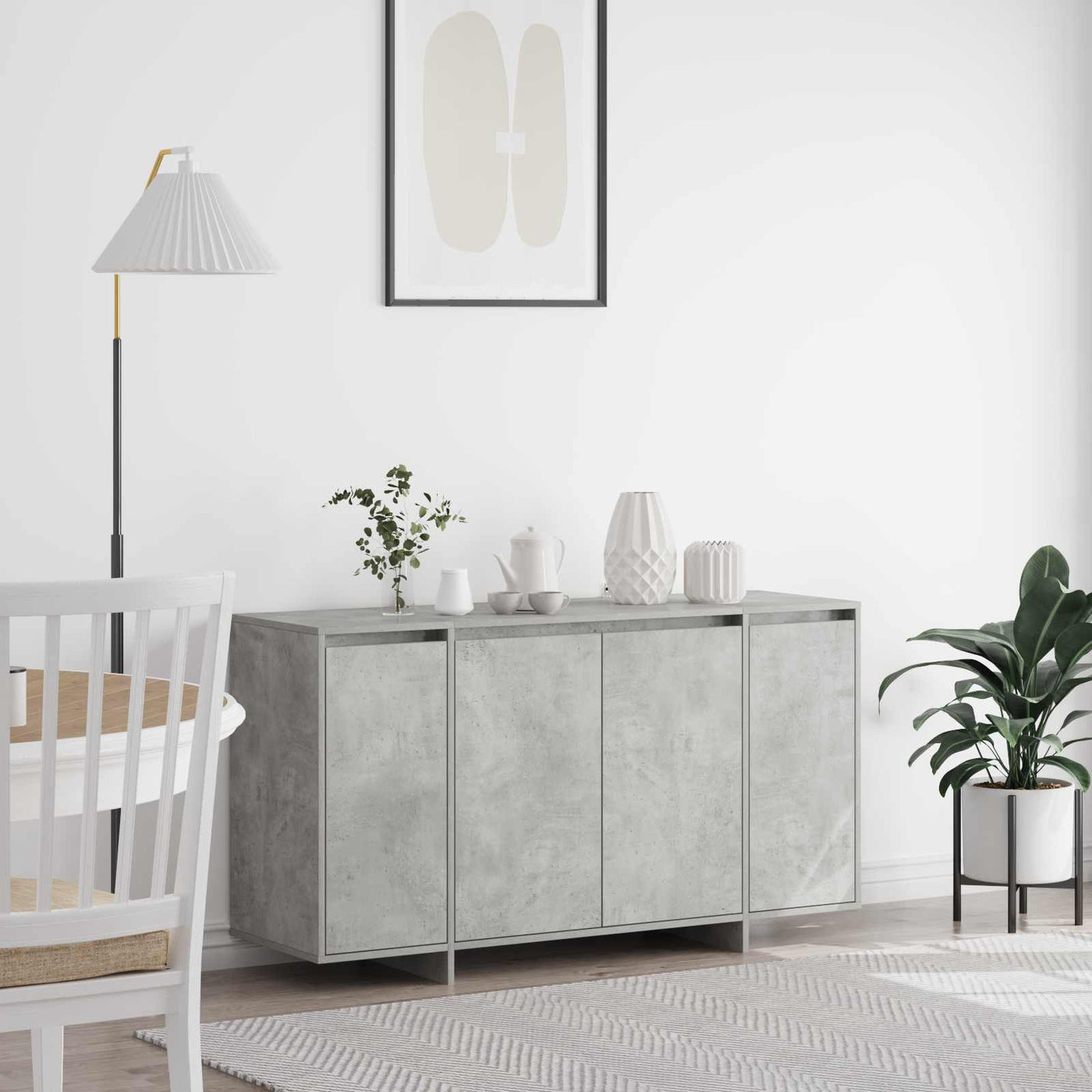 vidaXL Buffet Gris béton 135 x 41 x 75 cm Bois d'ingénierie