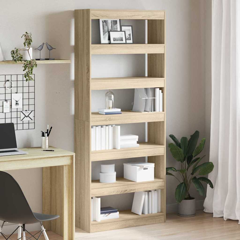 vidaXL Bibliothèque Chêne Sonoma 80 x 30 x 198 cm Bois d'ingénierie