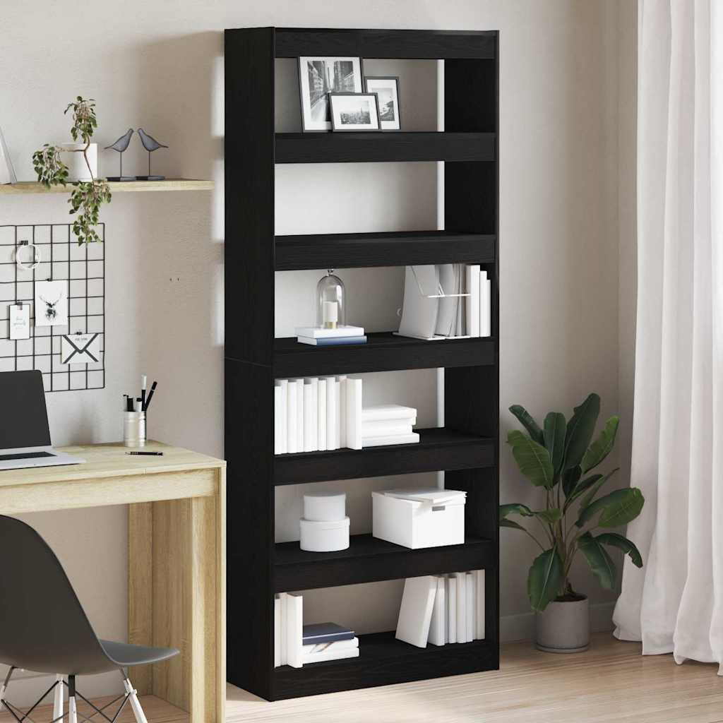 vidaXL Bibliothèque Chêne noir 80 x 30 x 198 cm Bois d'ingénierie
