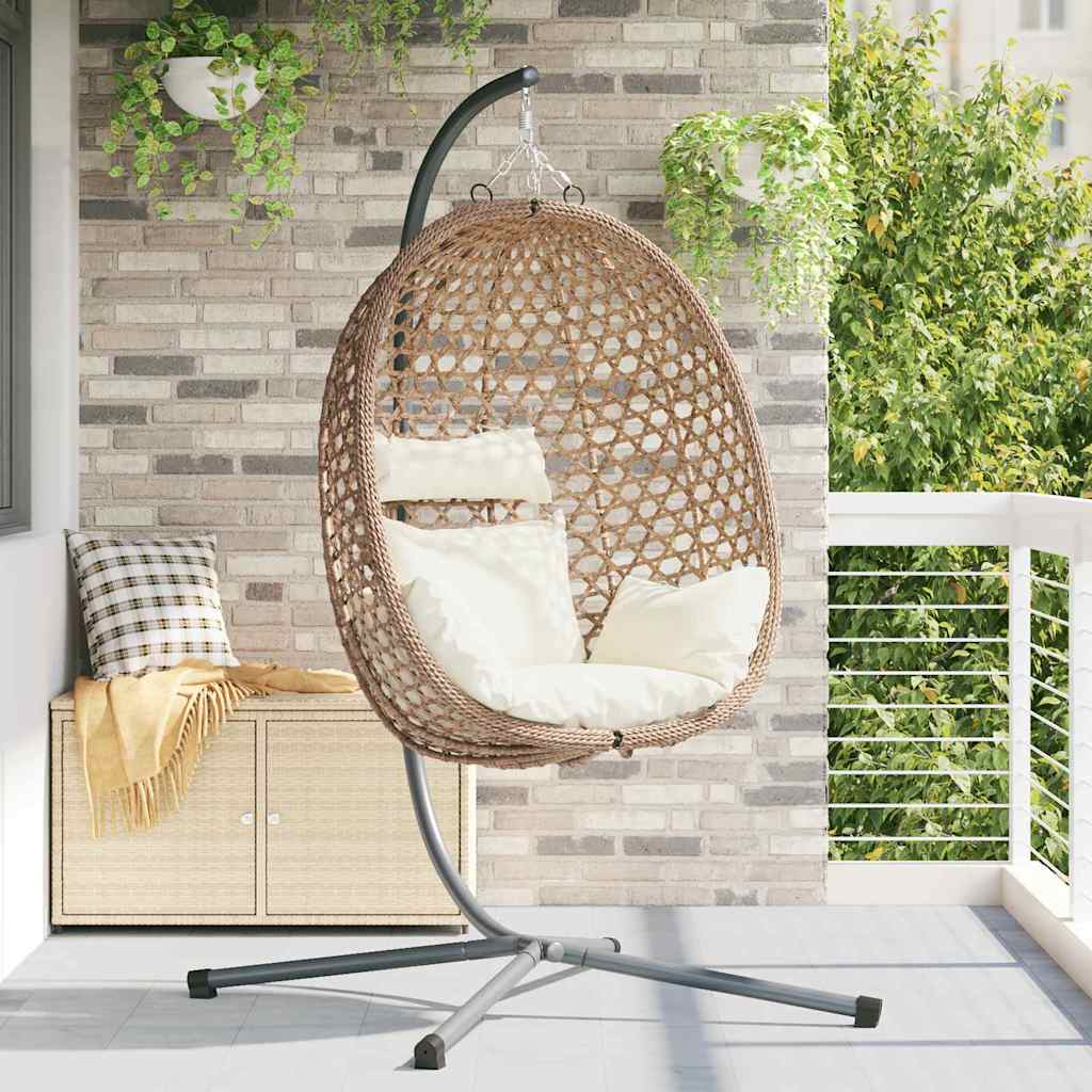 Hangende Ei-Stoel Licht Roomkleur 104 X 100 X 191 Cm