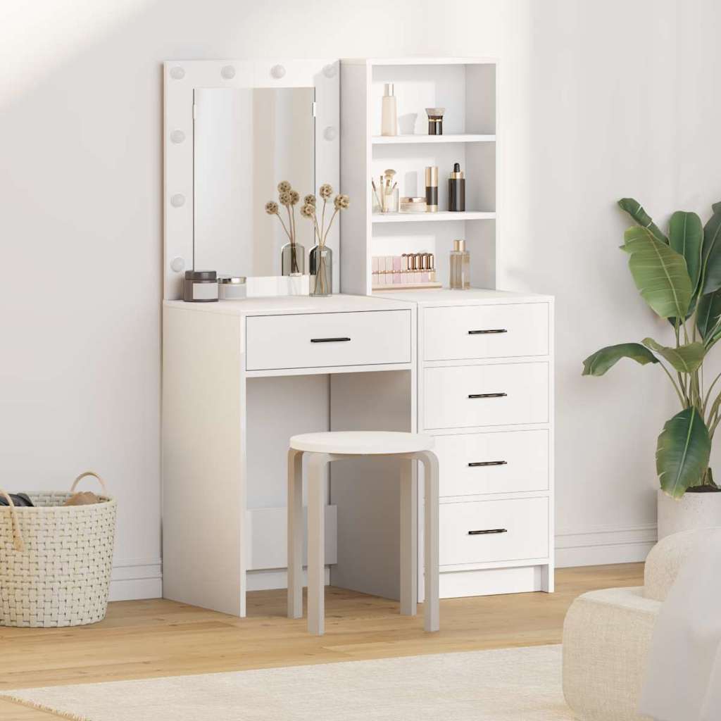 vidaXL Table de Toilette avec tiroir 2 pcs Blanc 50 x 41 x 135 cm