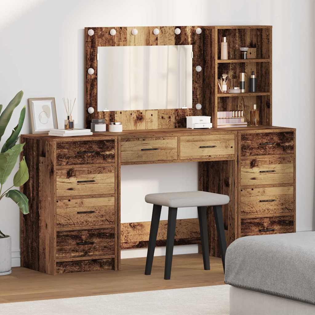 vidaXL Table de Toilette avec tiroir 3 pcs Marron 40 x 41 x 135 cm