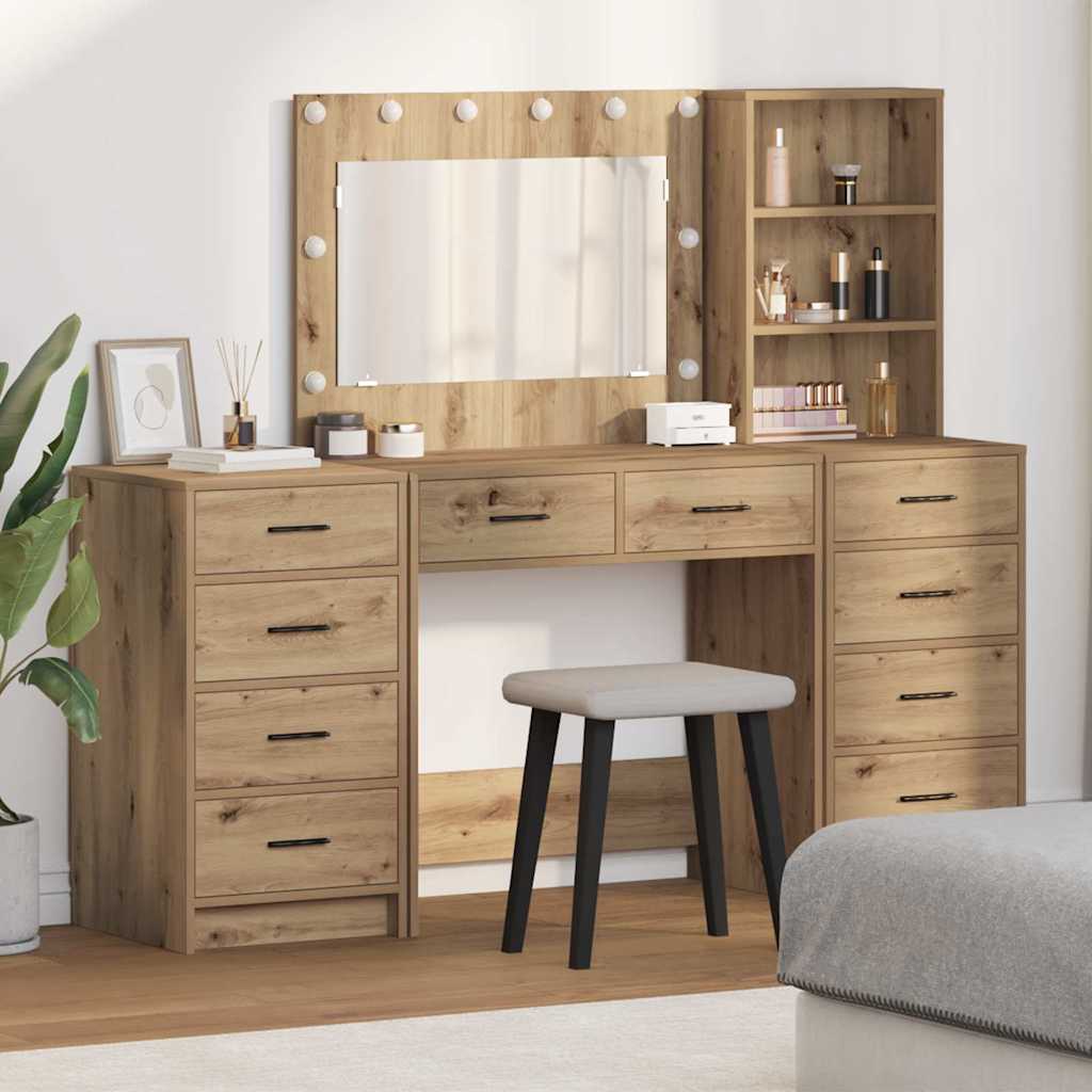 vidaXL Table de Toilette 3 pcs Chêne artisanal 78,5 x 41 x 135 cm