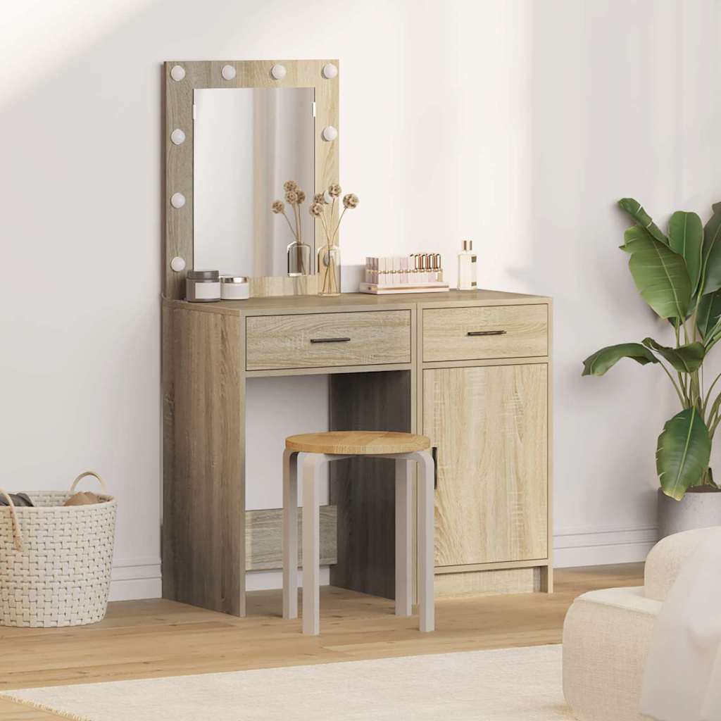 vidaXL Table de Toilette avec tiroir 2 pcs Marron 50 x 41 x 135 cm