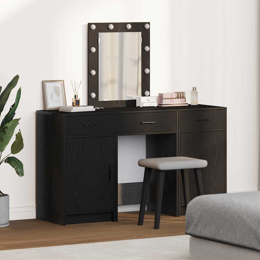 vidaXL Table de Toilette Noir 50 x 41 x 135 cm Bois d'ingénierie