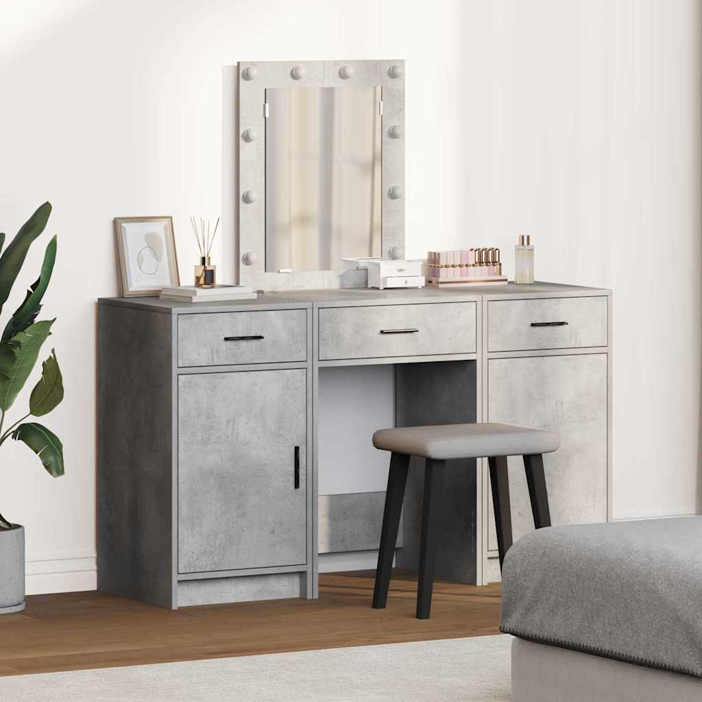 vidaXL Table de Toilette Gris 50 x 41 x 135 cm Bois d'ingénierie