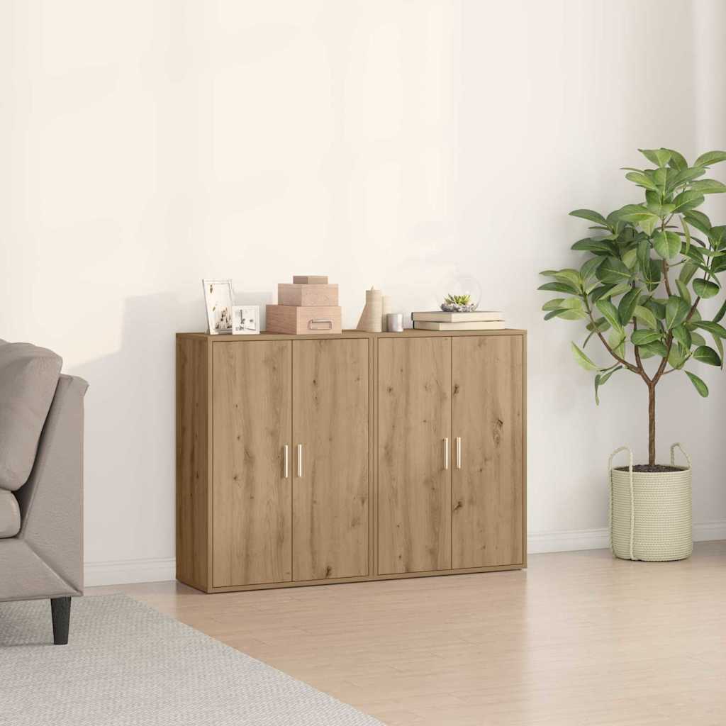 vidaXL Buffet 2 pcs Chêne artisanal 60 x 31 x 84 cm Bois d'ingénierie