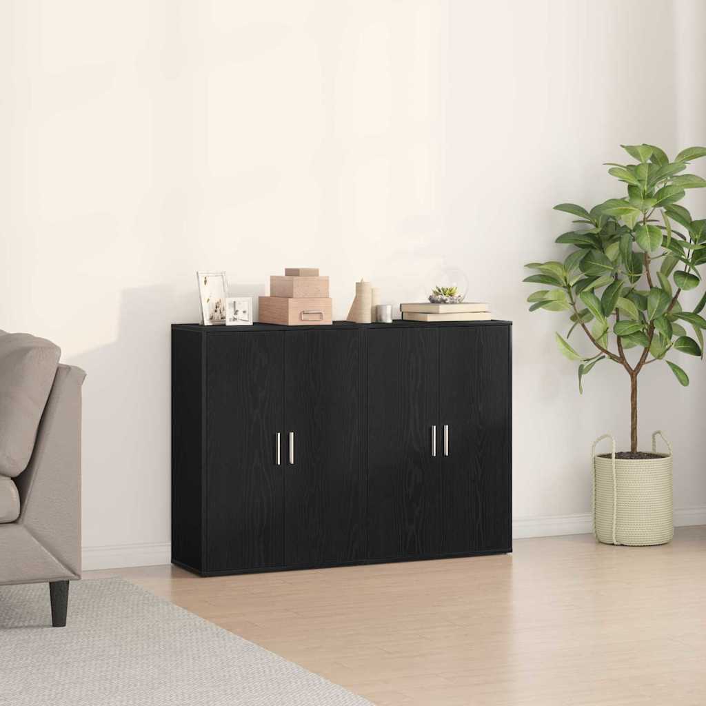vidaXL Buffet 2 pcs Chêne noir 60 x 31 x 84 cm Bois d'ingénierie
