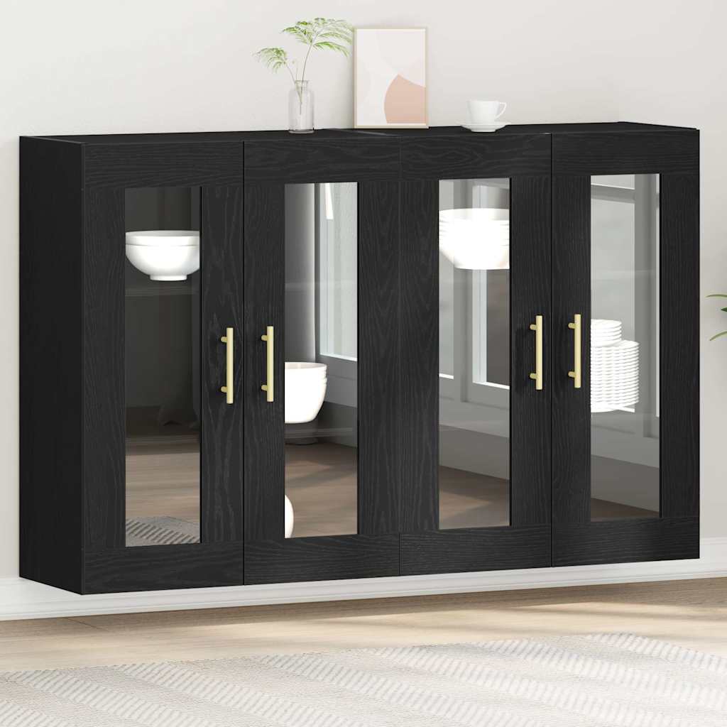vidaXL Cabinets muraux 2 pcs Chêne noir 69,5 x 34 x 90 cm