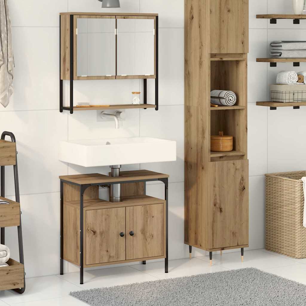vidaXL Ensemble de mobilier de salle de bain 2 pc Marron