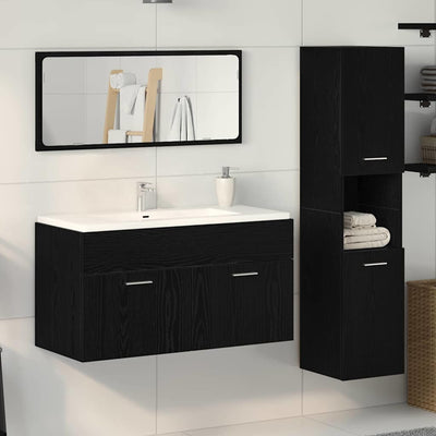 vidaXL Ensemble de mobilier de salle de bain 3 pcs Chêne noir