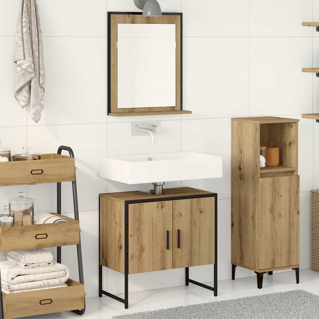 vidaXL Ensemble de mobilier de salle de bain 2 pc Marron