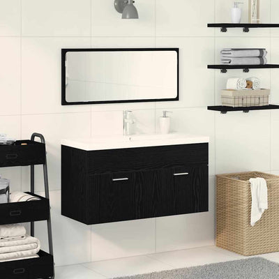 vidaXL Ensemble de mobilier de salle de bain 3 pcs Chêne noir