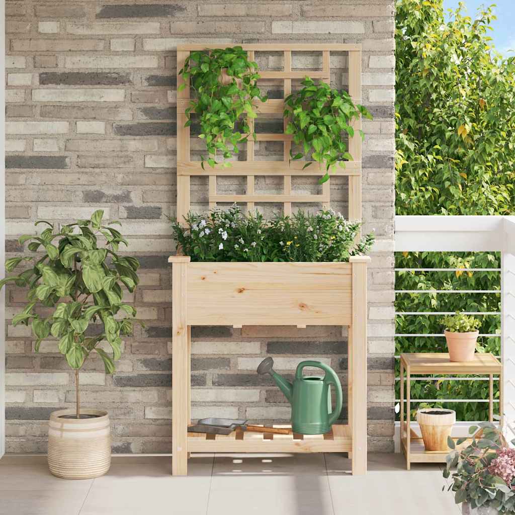 Tuin Plantpot Beige Massief Vurenhout