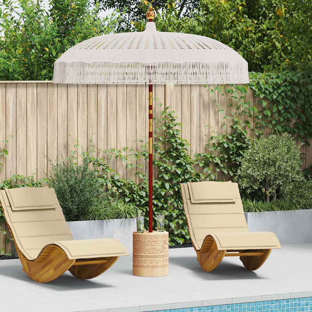 Macramé Parasol Crème 190 X 190 X 260 Cm Katoen