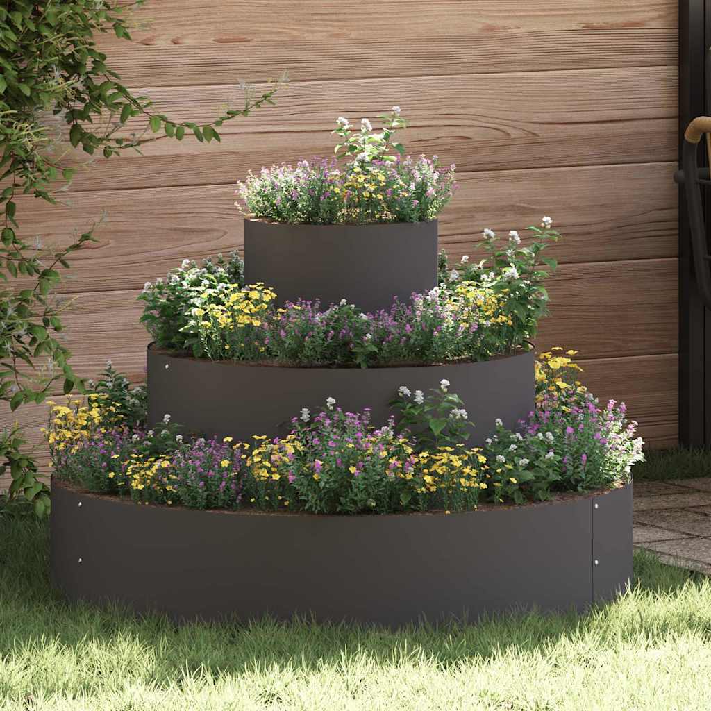 Tuin Plantpot Zwart 90 X 90 X 20 Cm Koudgewalst Staal