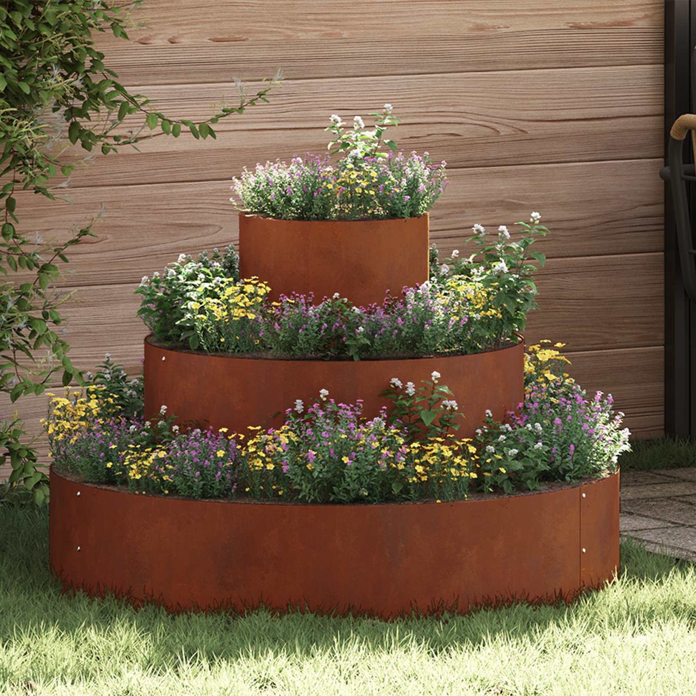 Tuin Plantpot Bruin 90 X 90 X 20 Cm Cortenstaal