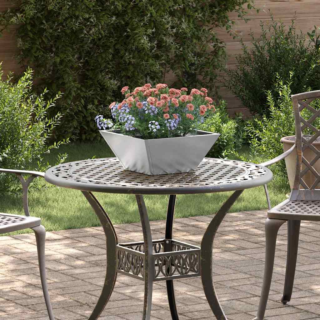 Tuin Plantpot Zilver 35 X 35 X 15 Cm Roestvrij Staal