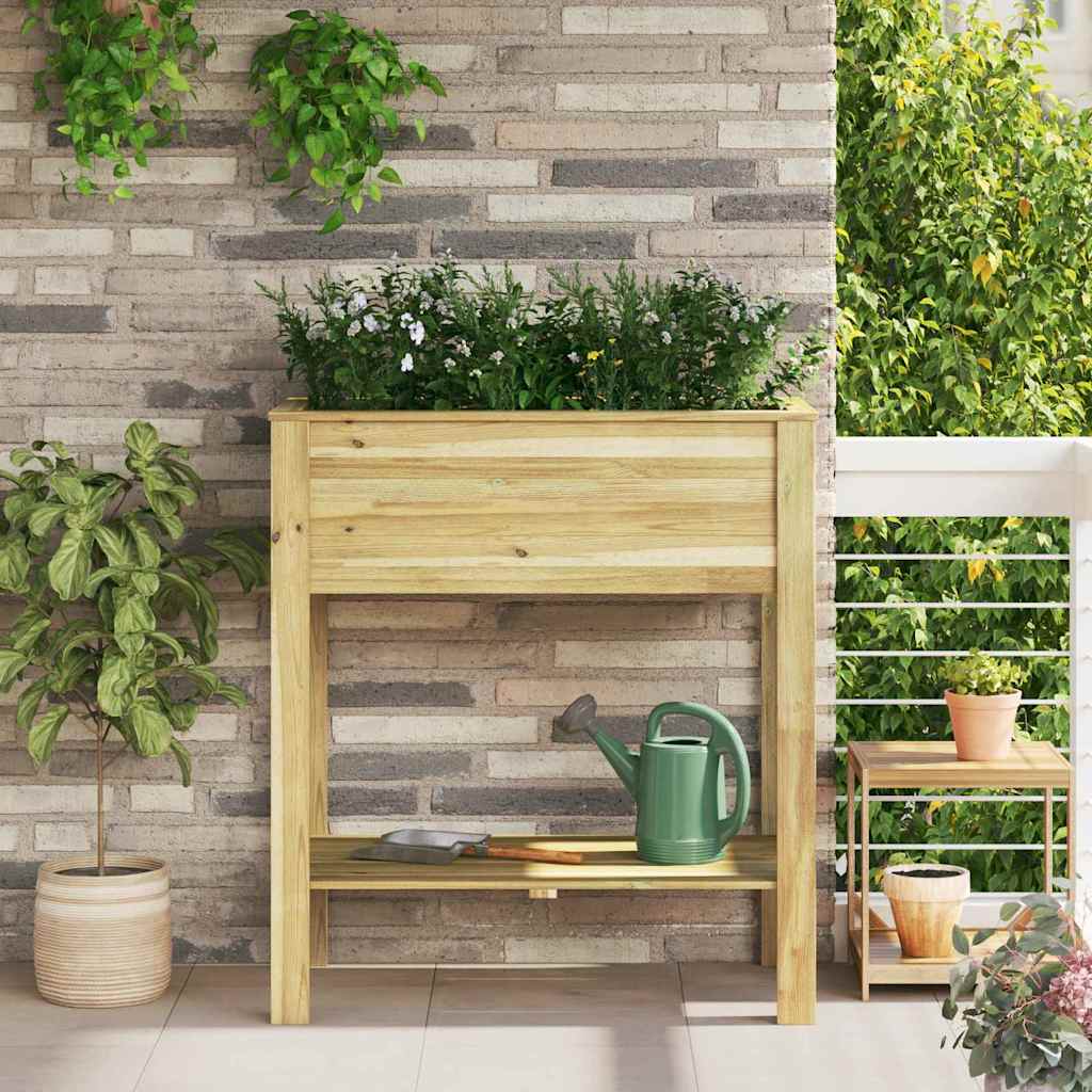 Hoge Plantenbak Met Plank Bruin 85,5 X 46,5 X 96 Cm